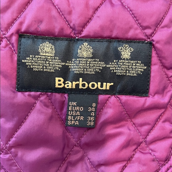Barbour Women’s Summer Liddesdale Quilted Jacket in a rare Dark Cherry Size US 4 - Picture 5 of 14